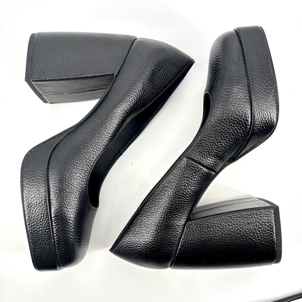 Katy‎ Perry Uplift Black Pebbled Square Toe Platform Block High Heel Pump 8.5M - Picture 8 of 10